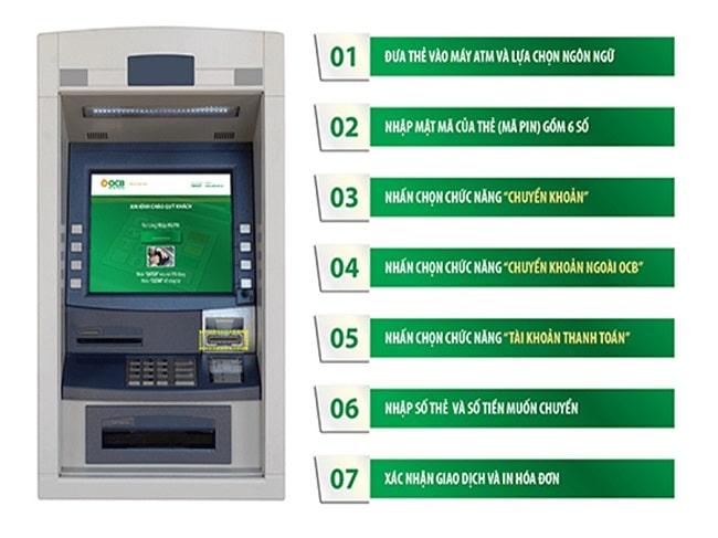 Cách thức chuyển tiền qua cây ATM